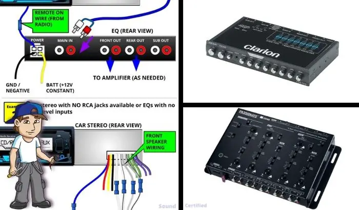 how to connect an equalizer to a car stereo