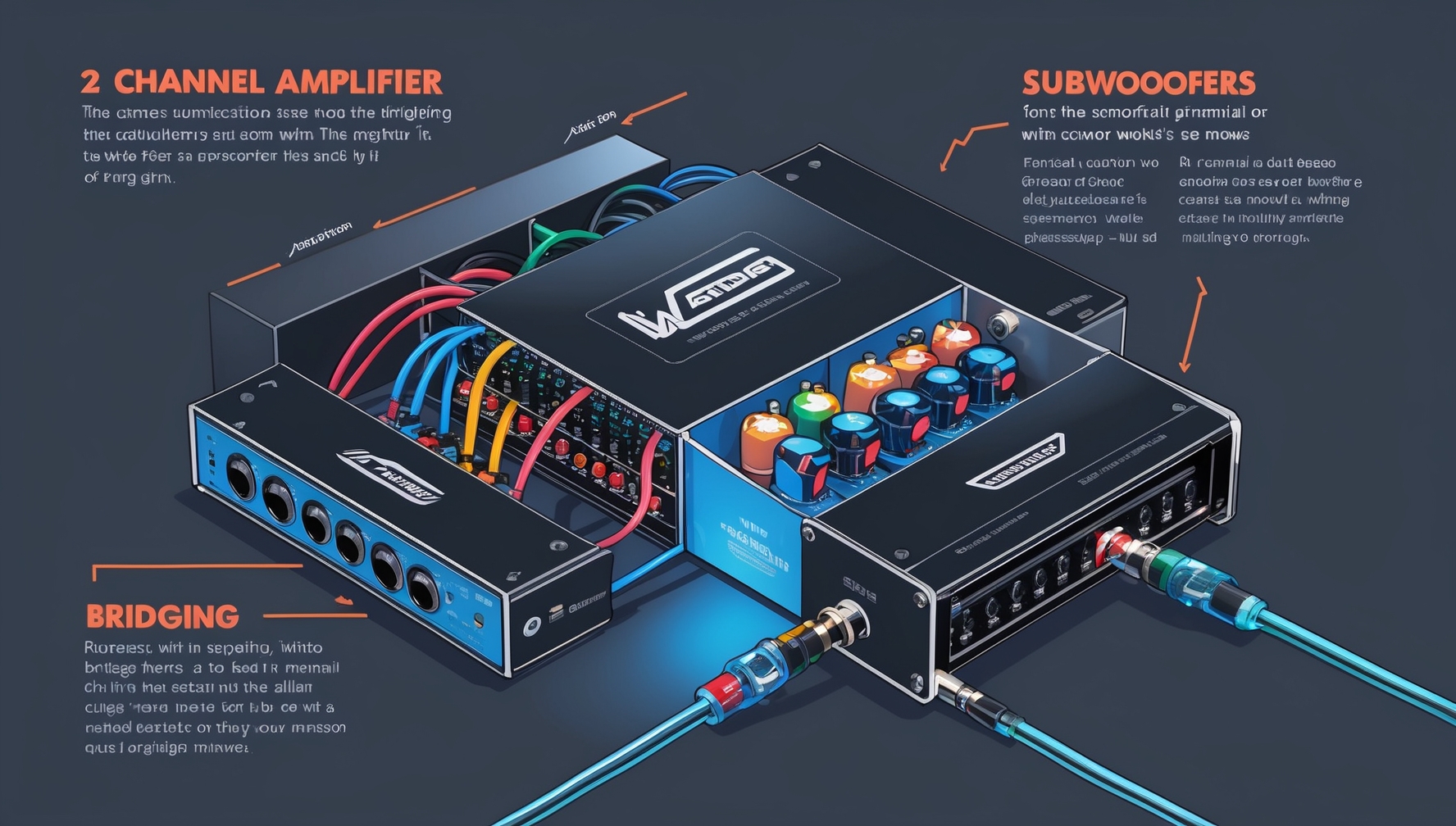 how to bridge a 2 channel amp with 2 subs