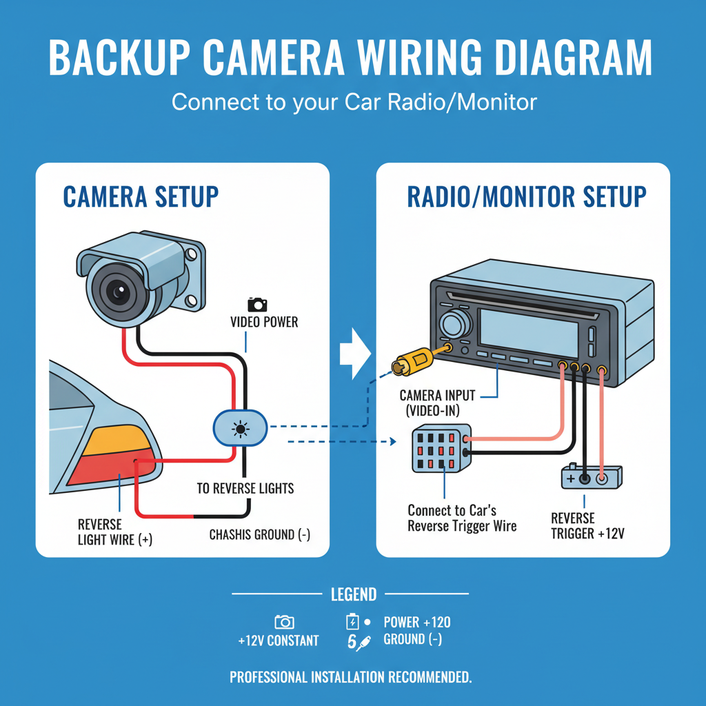 how to wire backup camera to radio