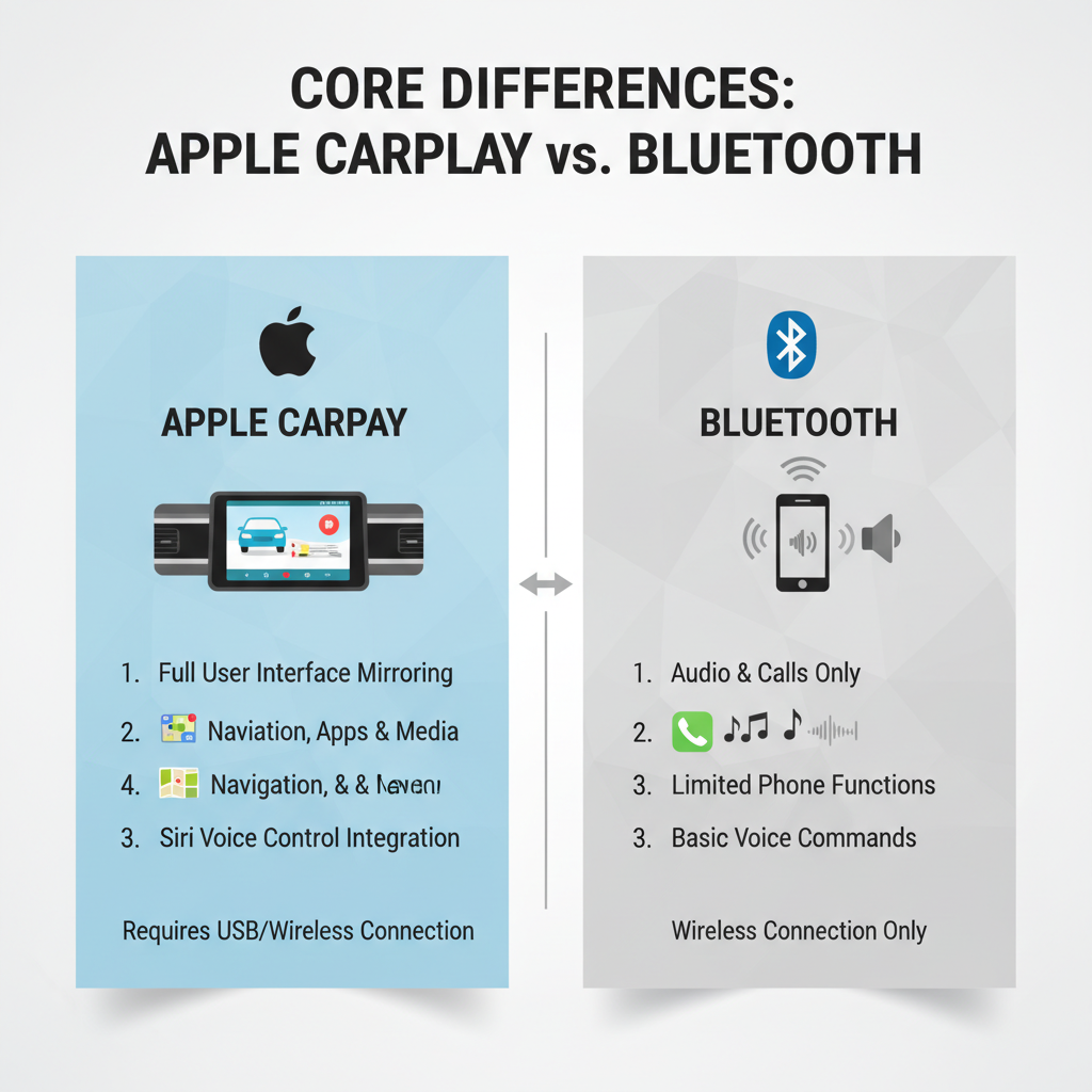 Core Differences Between Apple CarPlay and Bluetooth