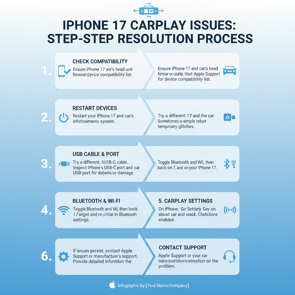 Step-by-Step Resolution Process about IPhone 17 CarPlay Issues