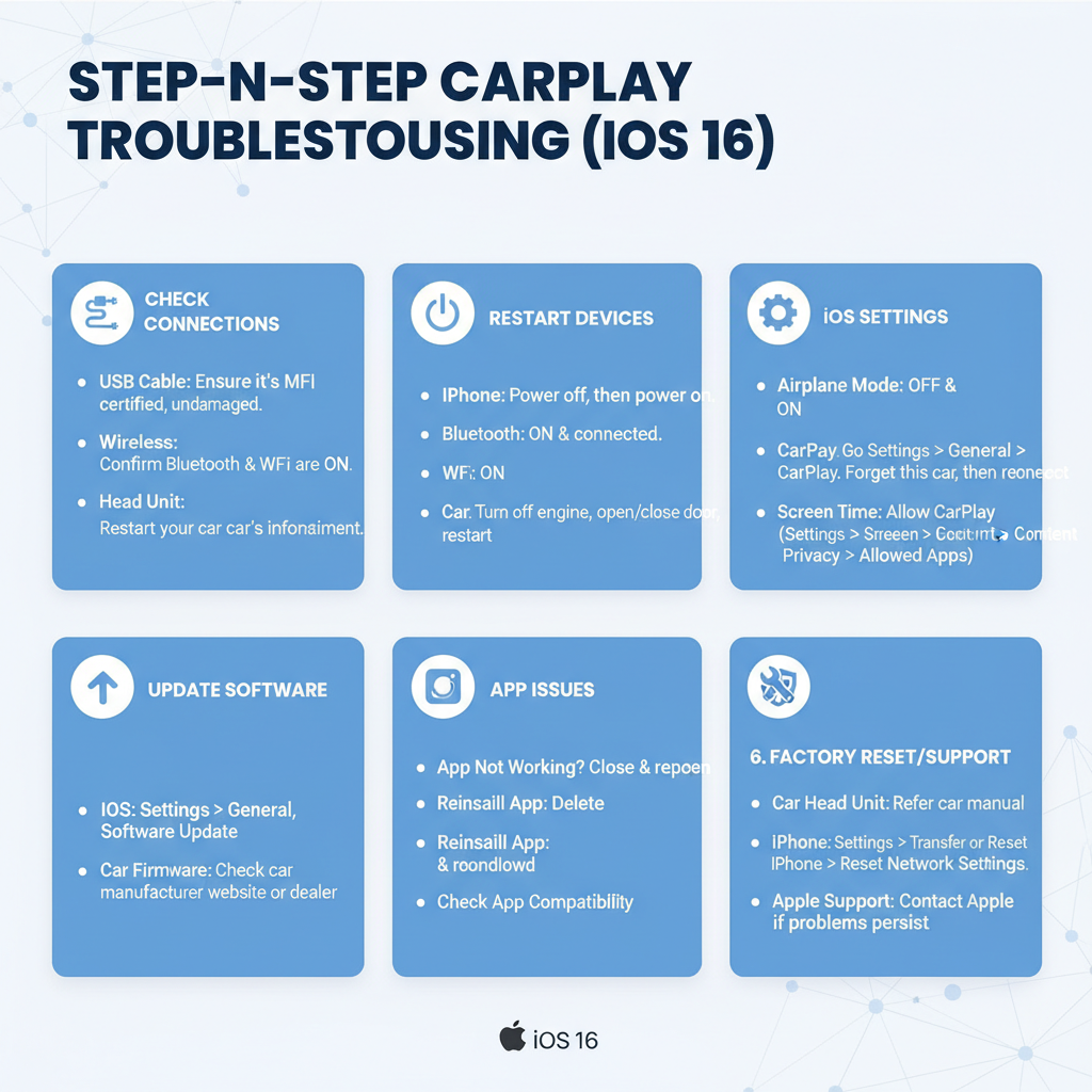 Step-by-Step Troubleshooting Solutions of Carplay Problems with IOS 16
