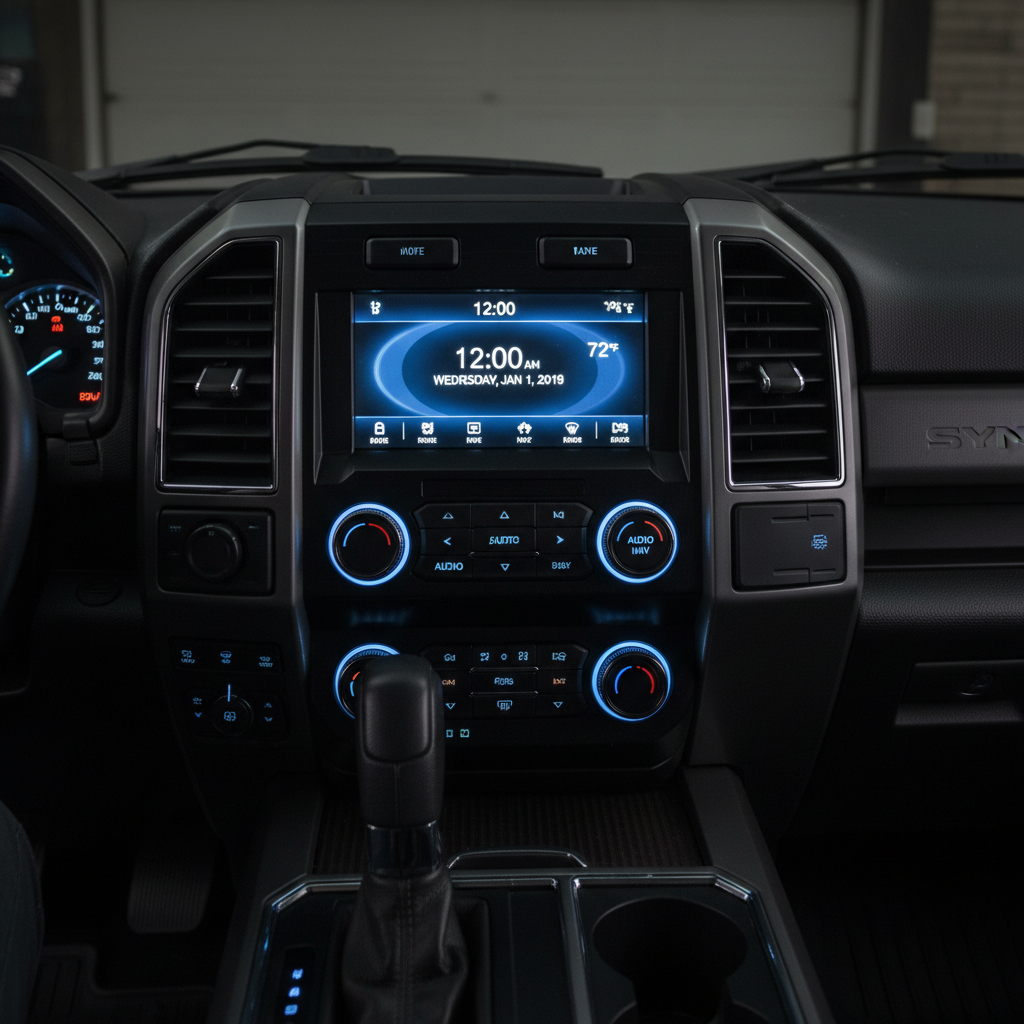 clock, temp and date power up but the radio does not power up 2019 ford f250