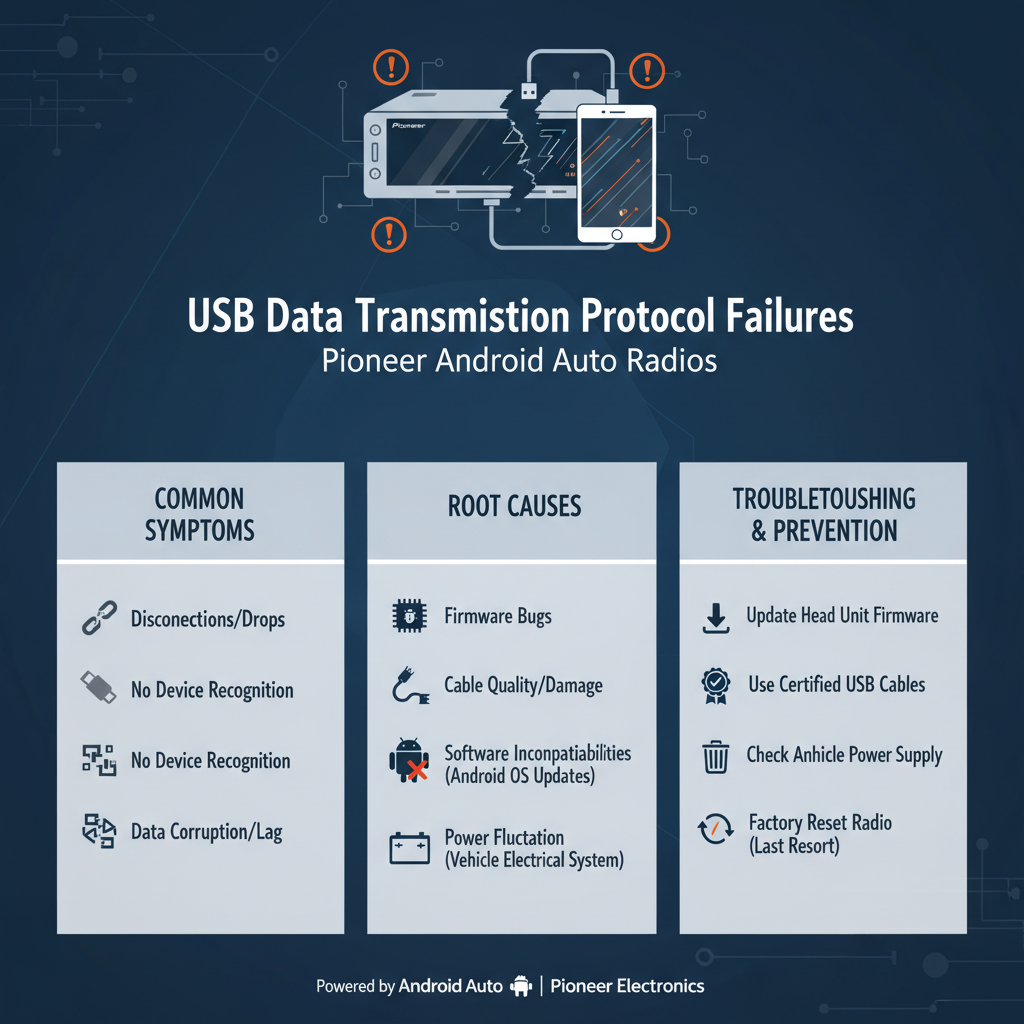 USB Data Transmission Protocol Failures of Pioneer Android Auto Radio
