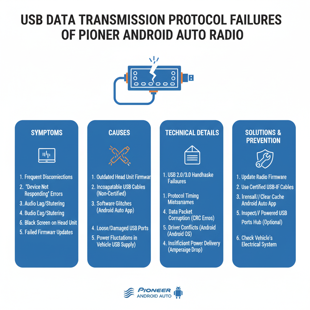 USB Data Transmission Protocol Failures of Pioneer Android Auto Radio