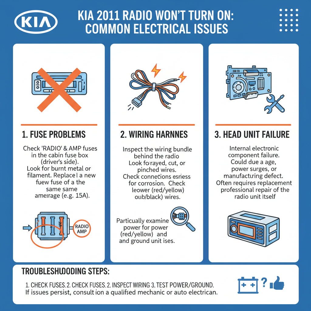 Common Electrical Issues of Kia Rio 2011 Radio Won't Turn On