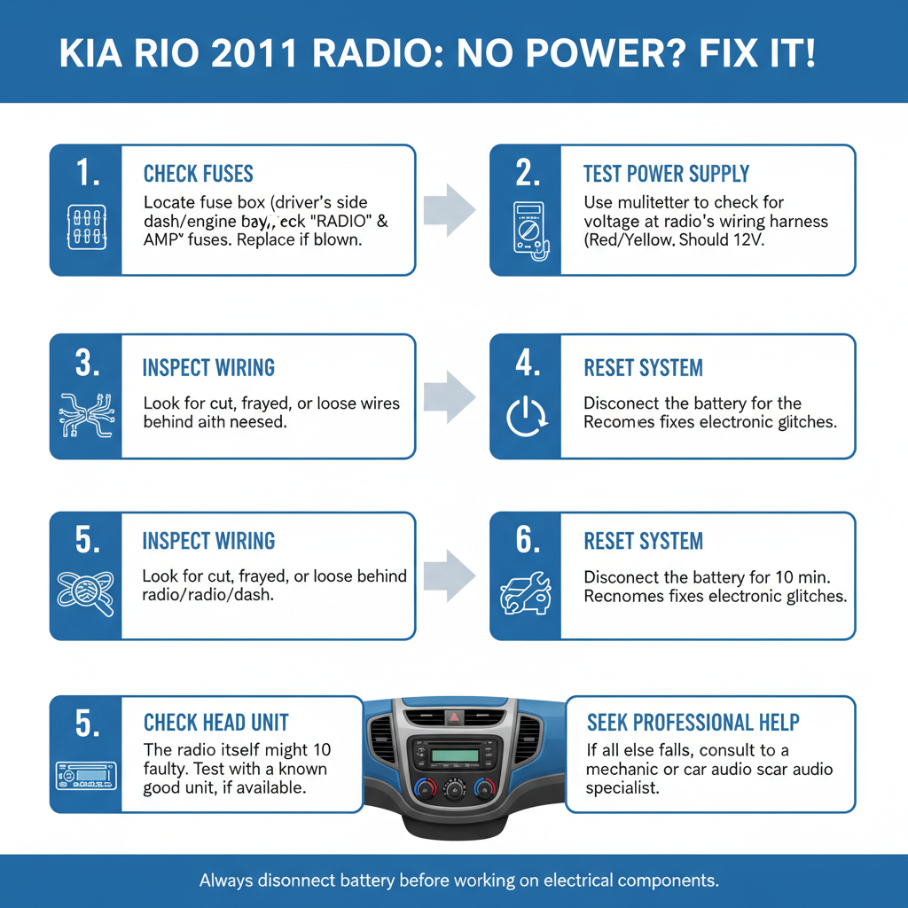 Step-by-Step Troubleshooting Process for Kia Rio 2011 Radio Won't Turn On