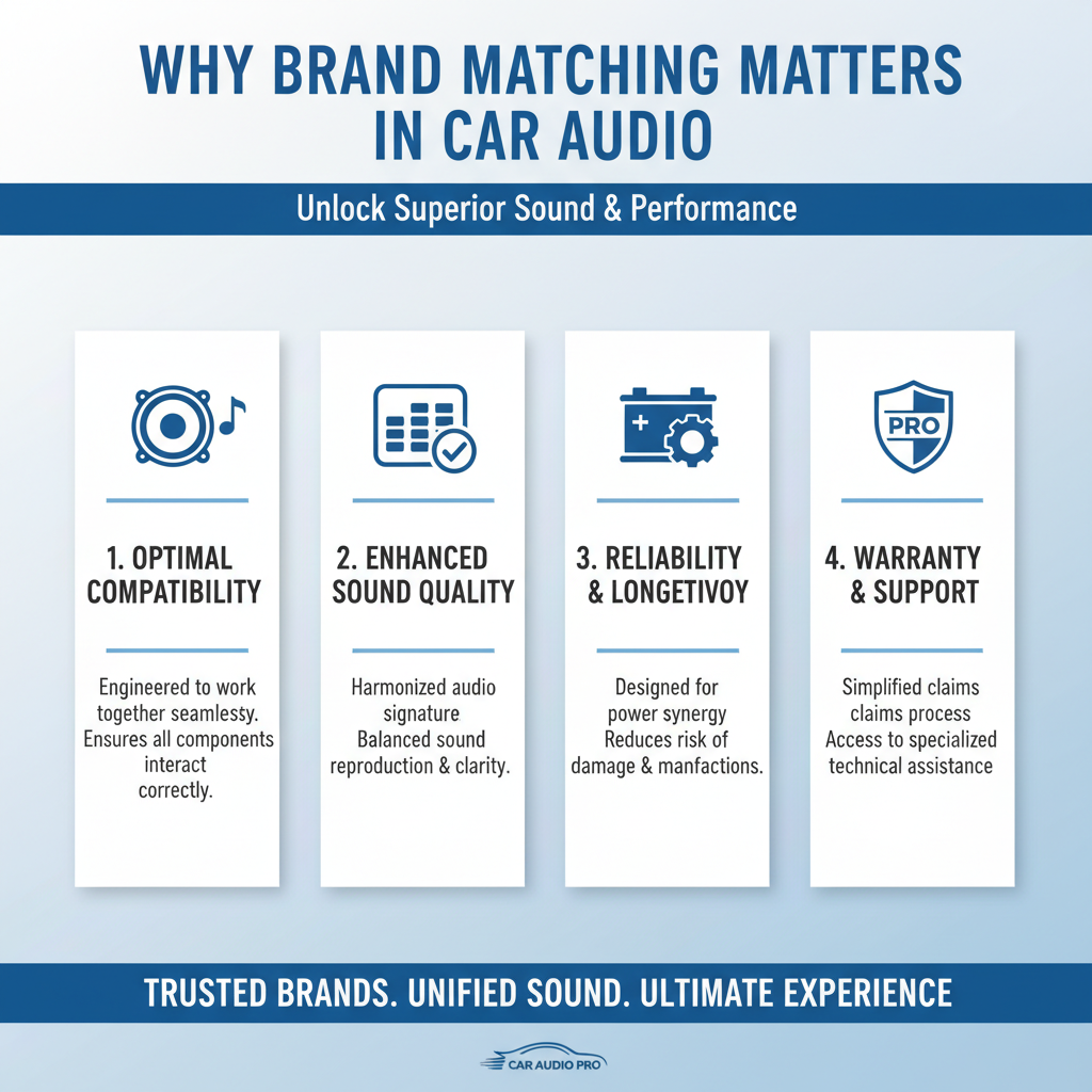 Make info graphics of Why Brand Matching Matters in Car Audio