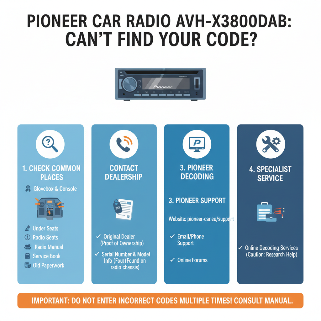 What to Do If You Can't Find Your Code in Pioneer Car Radio AVH-X3800DAB