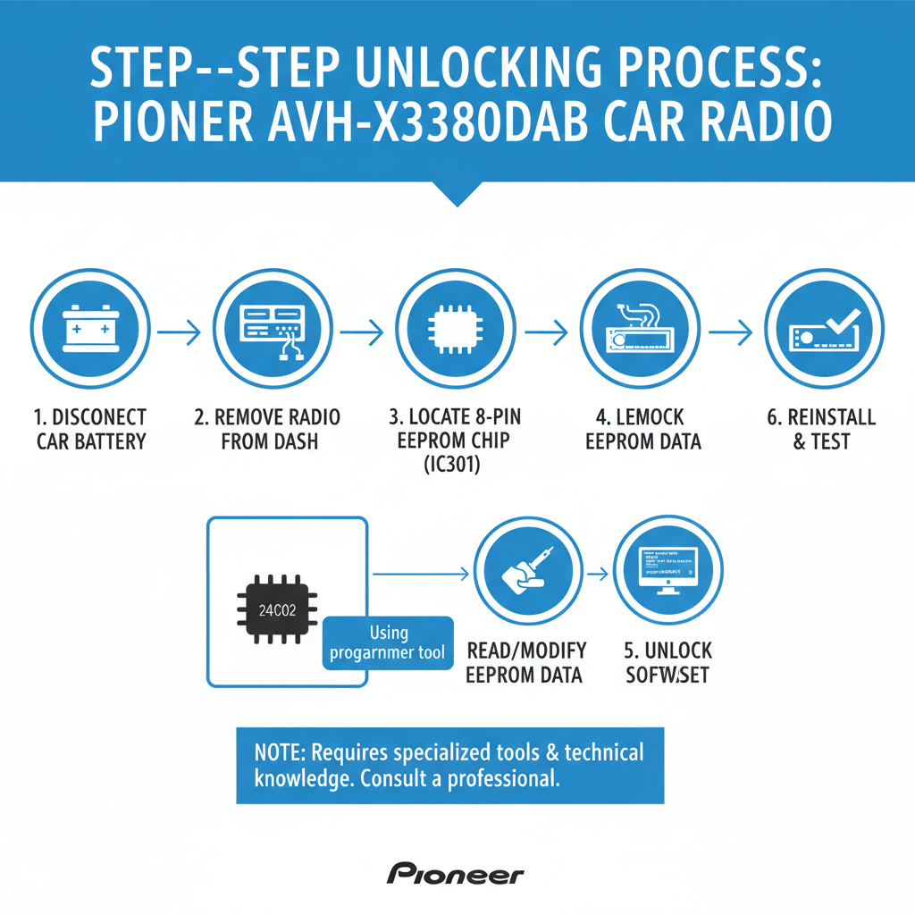 Step-by-Step Unlocking Process of Pioneer Car Radio AVH-X3800DAB