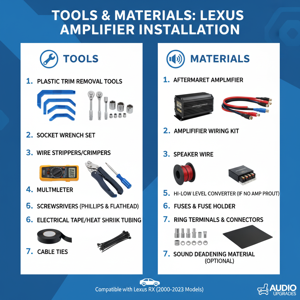 Tools and Materials Needed to Connect a Lexus RX to an Aftermarket Amplifier