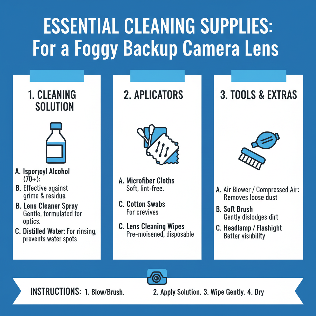 Essential Cleaning Supplies to Clean a Foggy Backup Camera Lens