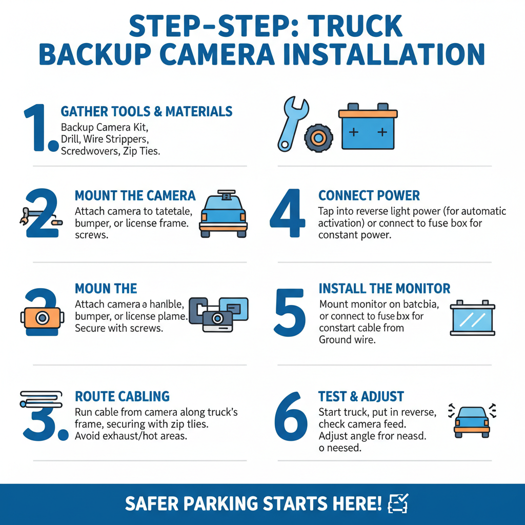 Step By Step to install a backup camera in a truck