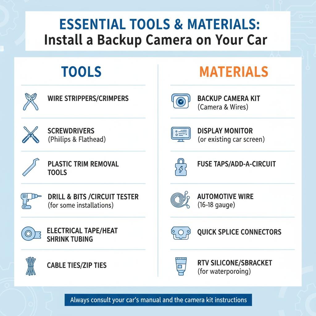Essential Tools and Materials to Install a Backup Camera on Your Car