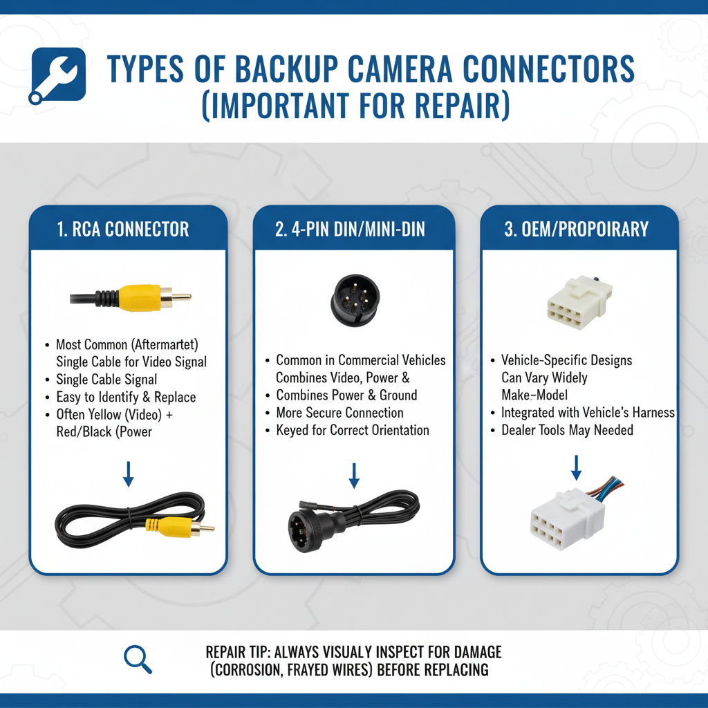 Types of Backup Camera Connectors (Important for Repair)
