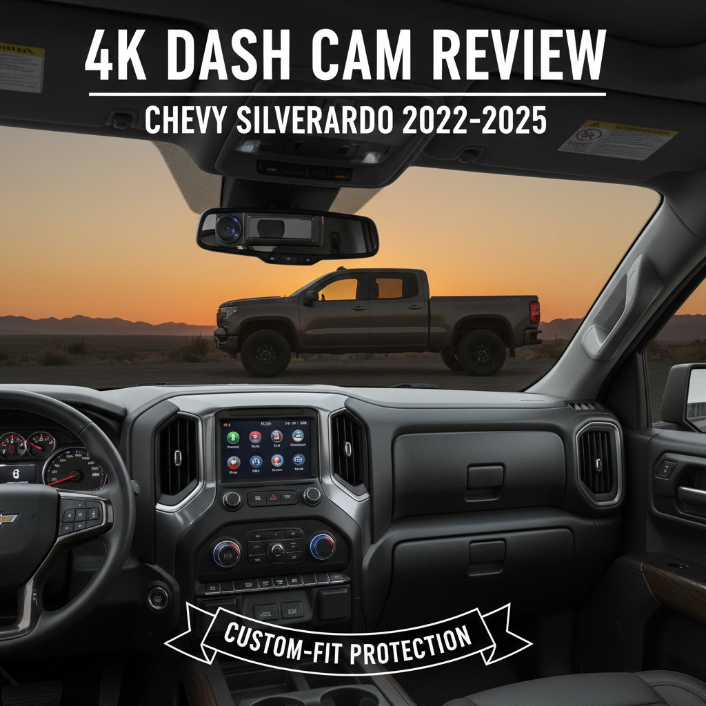 4K Dash Cam Review for Chevy Silverado 2022-2025: Custom-Fit Protection