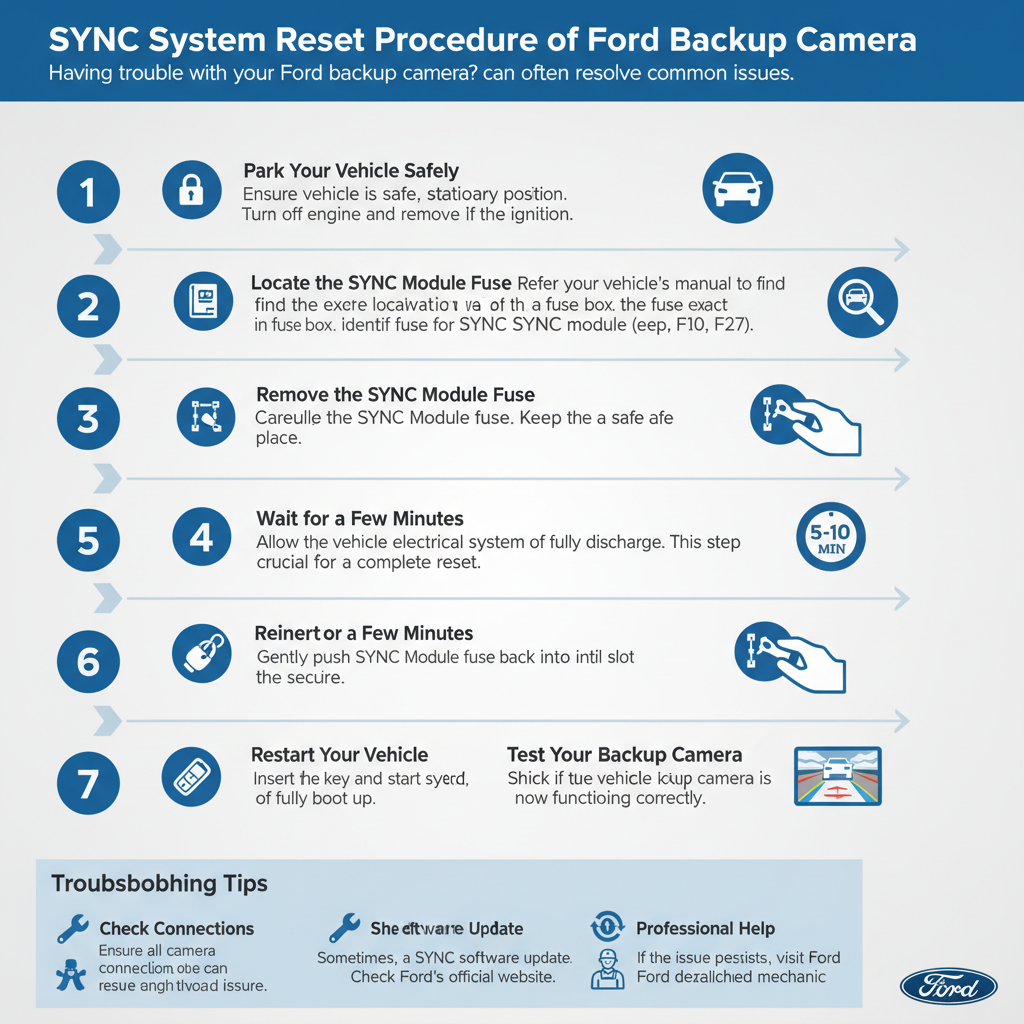 SYNC System Reset Procedure of Ford Backup Camera