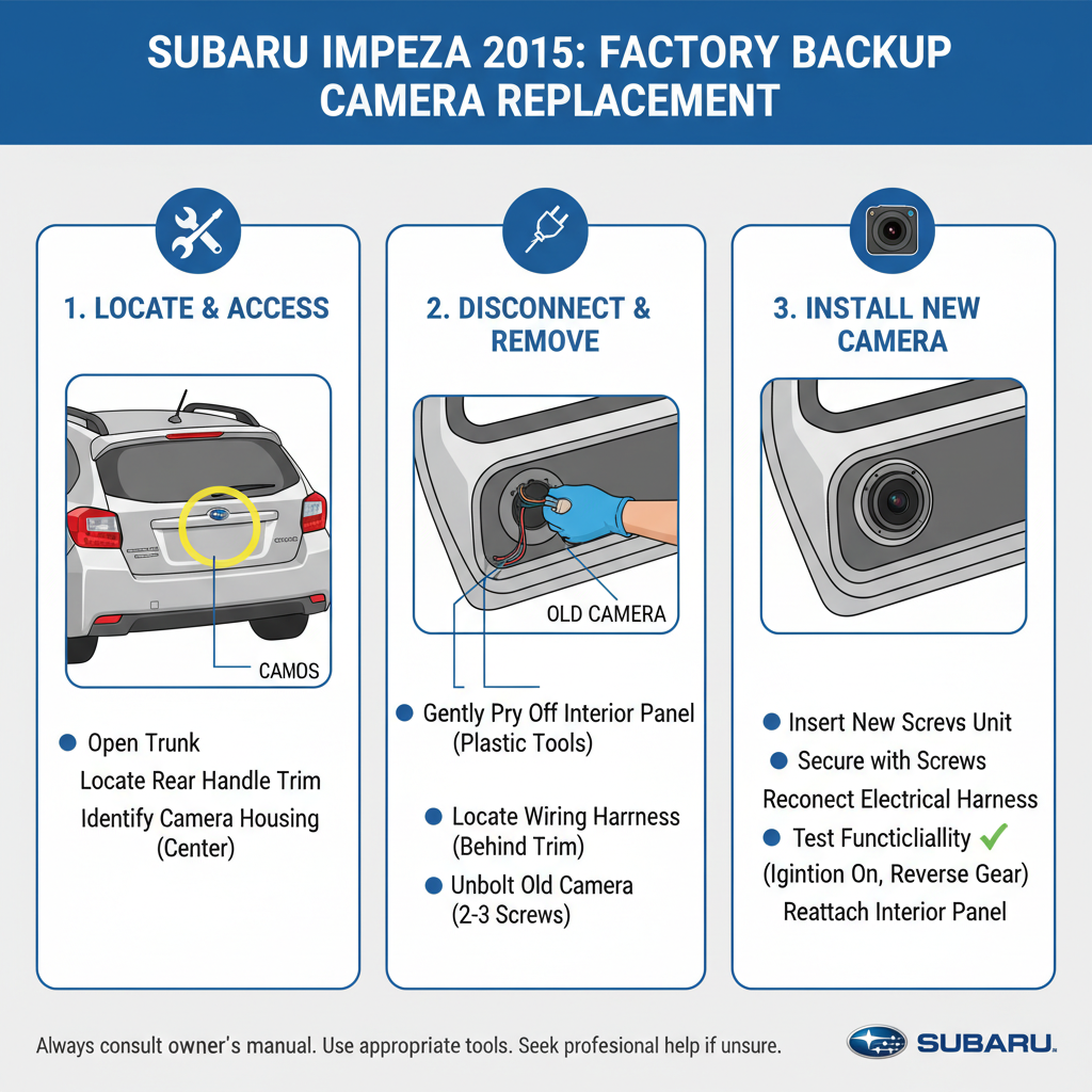 Removing the Old Camera to replace factory backup camera subaru impreza 2015