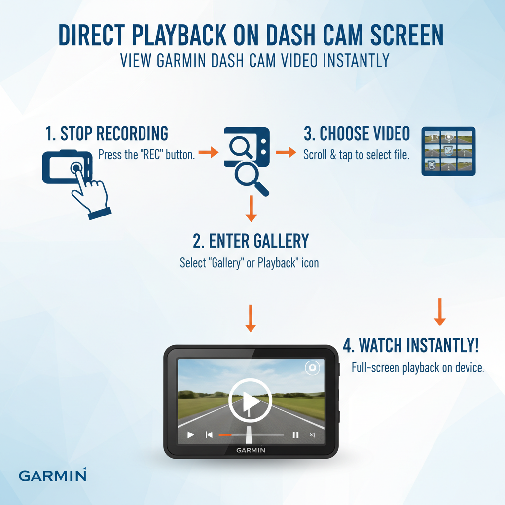 Direct Playback on Dash Cam Screen to View Garmin Dash Cam Video