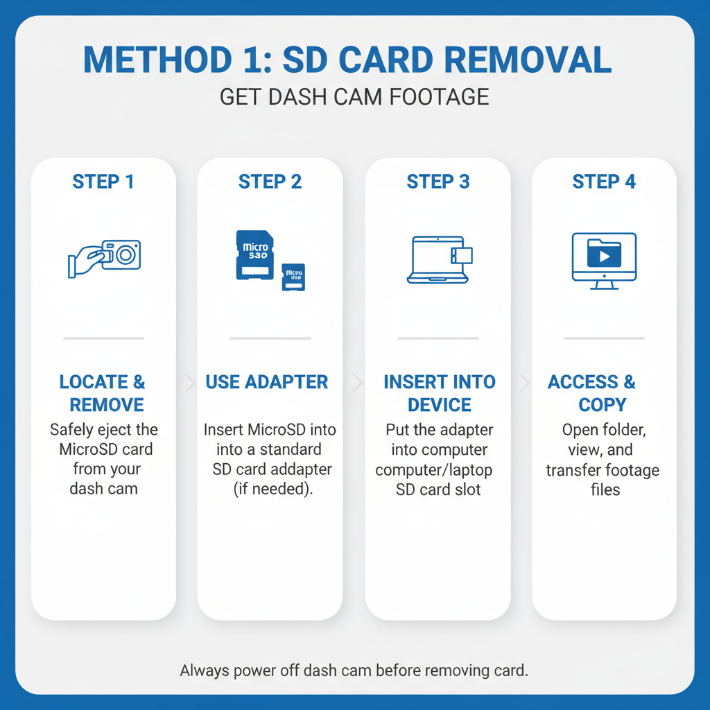 Method 1: Using SD Card Removal   to Get Dash Cam Footage